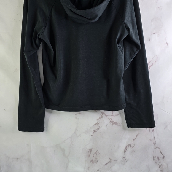 Patagonia Top Womens Medium Black Full Zip Shirt Lightweight Jacket Hood Rhythm - Picture 7 of 11